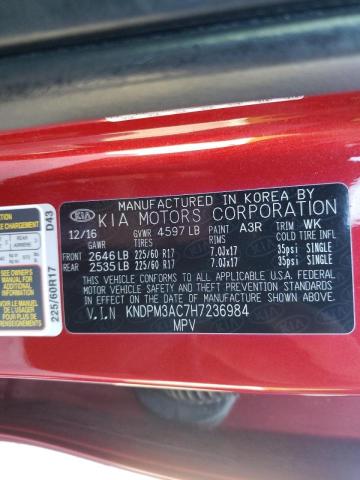 Photo 10 from auction – 2017 KIA SPORTAGE L with VIN KNDPM3AC7H7236984