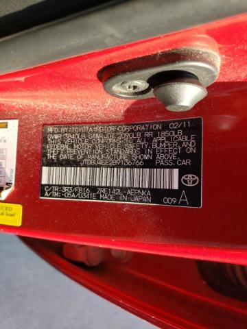 Photo 10 from auction – 2011 TOYOTA COROLLA BA with VIN JTDBU4EE2B9136766