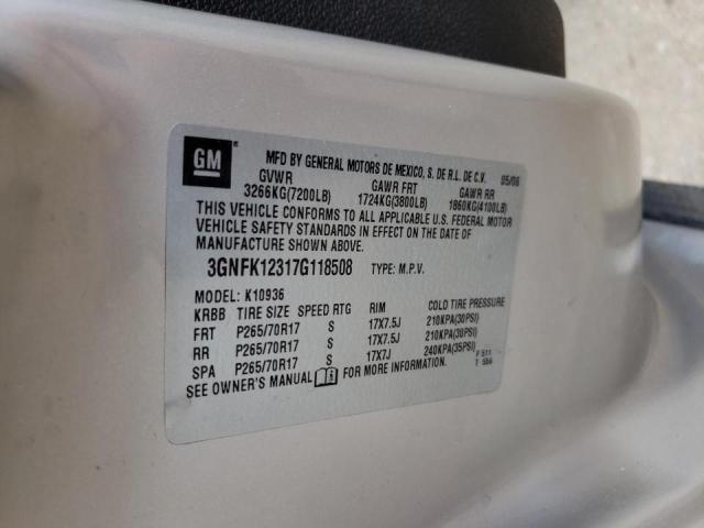 Photo 10 from auction – 2007 CHEVROLET AVALANCHE with VIN 3GNFK12317G118508