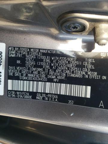 Photo 10 from auction – 2013 TOYOTA SIENNA LE with VIN 5TDKK3DC4DS344555