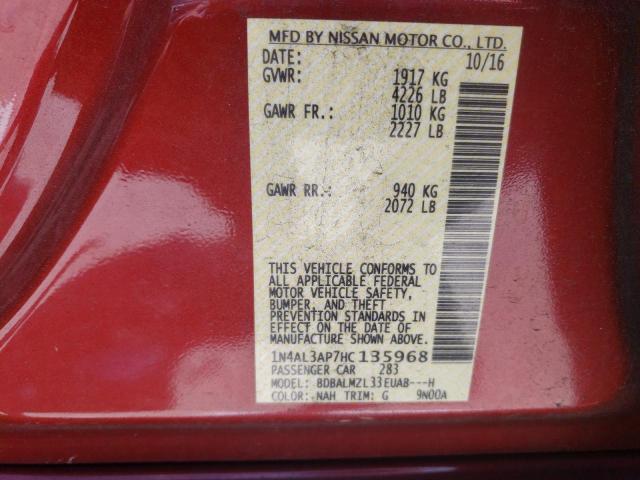 Photo 10 from auction – 2017 NISSAN ALTIMA 2.5 with VIN 1N4AL3AP7HC135968