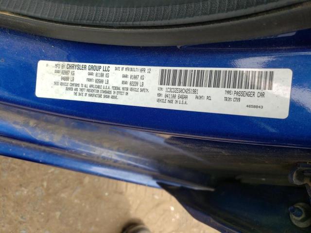 Photo 10 from auction – 2012 DODGE AVENGER SX with VIN 1C3CDZEG0CN251981