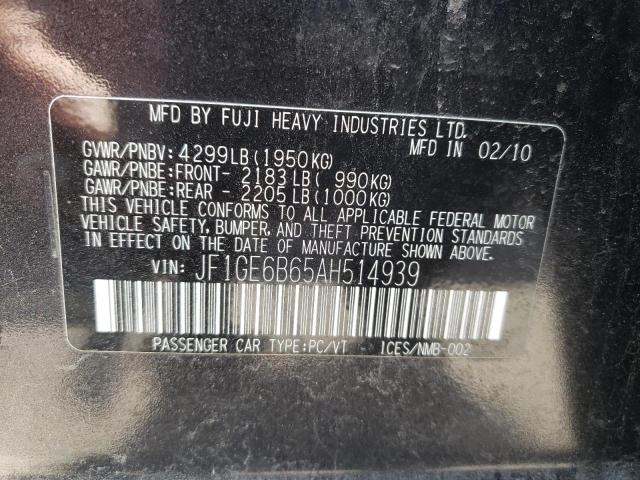 Photo 10 from auction – 2010 SUBARU IMPREZA 2. with VIN JF1GE6B65AH514939