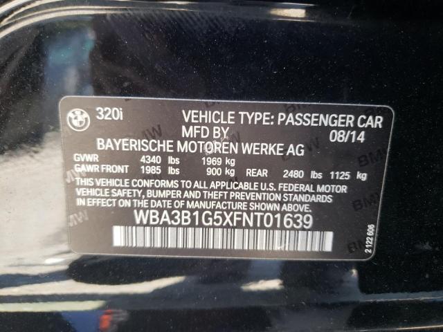 Photo 10 from auction – 2015 BMW 320 I with VIN WBA3B1G5XFNT01639