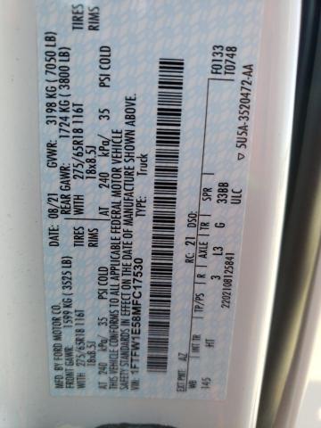 Photo 10 from auction – 2021 FORD F150 SUPER with VIN 1FTFW1E58MFC17530