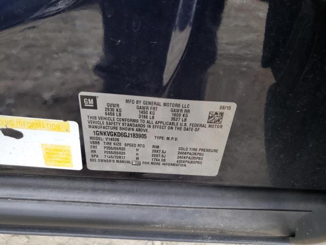 Photo 10 from auction – 2016 CHEVROLET TRAVERSE L with VIN 1GNKVGKD6GJ183905