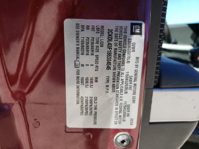 Photo 10 from auction – 2008 PONTIAC TORRENT with VIN 2CKDL43F186304546