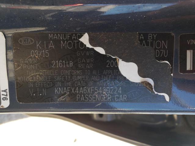 Photo 10 from auction – 2015 KIA FORTE LX with VIN KNAFX4A6XF5430224