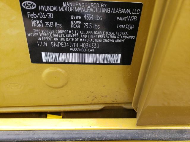 Photo 10 from auction – 2020 HYUNDAI SONATA SEL with VIN 5NPEJ4J20LH034330