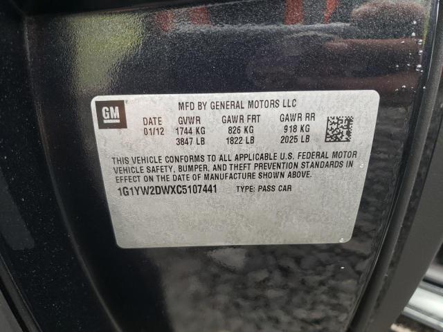 Photo 10 from auction – 2012 CHEVROLET CORVETTE G with VIN 1G1YW2DWXC5107441