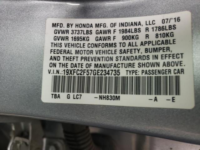 Photo 10 from auction – 2016 HONDA CIVIC LX with VIN 19XFC2F57GE234735