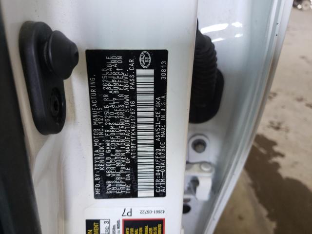 Photo 10 from auction – 2016 TOYOTA CAMRY LE with VIN 4T1BF1FK4GU176716