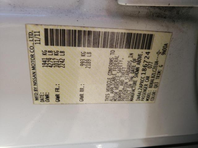 Photo 10 from auction – 2012 NISSAN ALTIMA BAS with VIN 1N4AL2APXCC186724