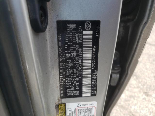 Photo 10 from auction – 2006 TOYOTA CAMRY LE with VIN 4T1BE32K96U682206