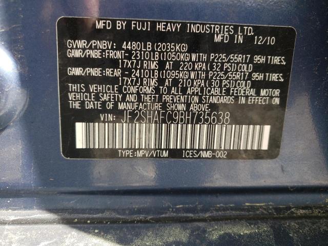 Photo 10 from auction – 2011 SUBARU FORESTER L with VIN JF2SHAFC9BH735638