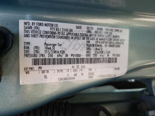 Photo 10 from auction – 2012 FORD FOCUS SE with VIN 1FAHP3F25CL355375