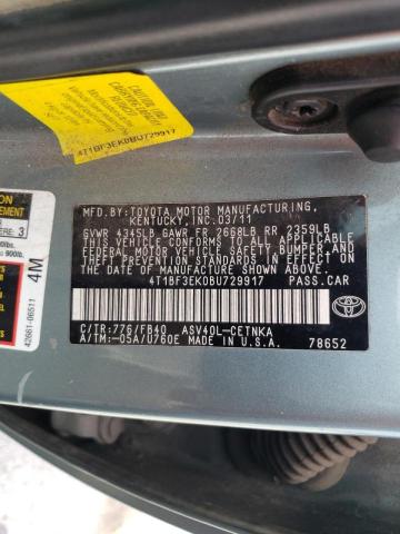 Photo 10 from auction – 2011 TOYOTA CAMRY BASE with VIN 4T1BF3EK0BU729917