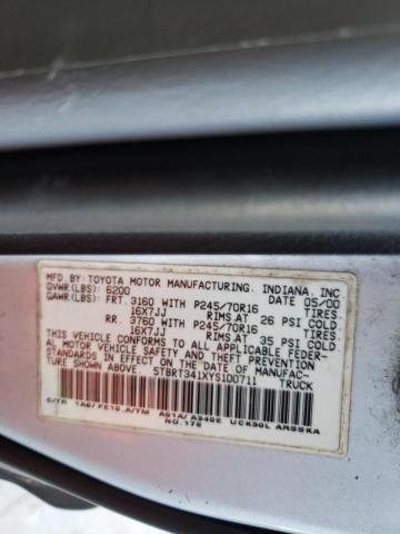 Photo 10 from auction – 2000 TOYOTA TUNDRA ACC with VIN 5TBRT341XYS100711