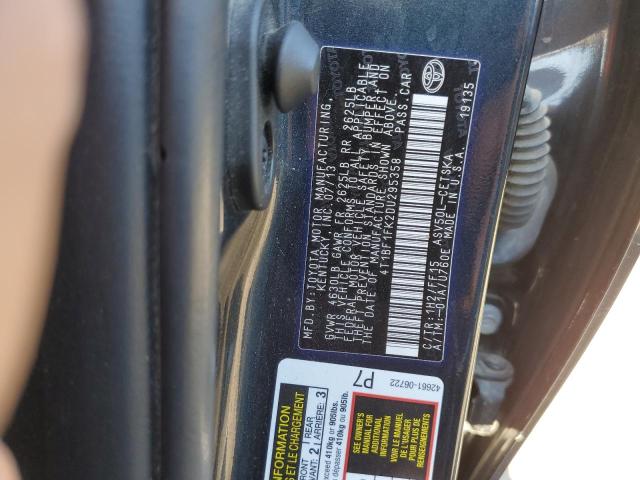 Photo 10 from auction – 2013 TOYOTA CAMRY L with VIN 4T1BF1FK2DU295358