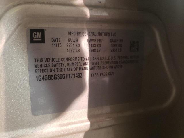 Photo 10 from auction – 2016 BUICK LACROSSE with VIN 1G4GB5G39GF171483