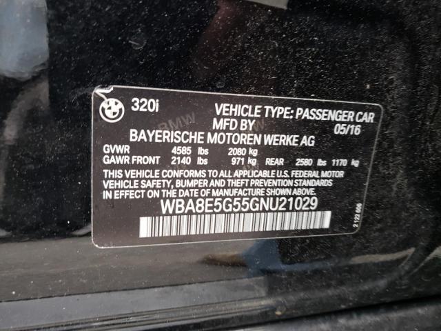 Photo 10 from auction – 2016 BMW 320 XI with VIN WBA8E5G55GNU21029
