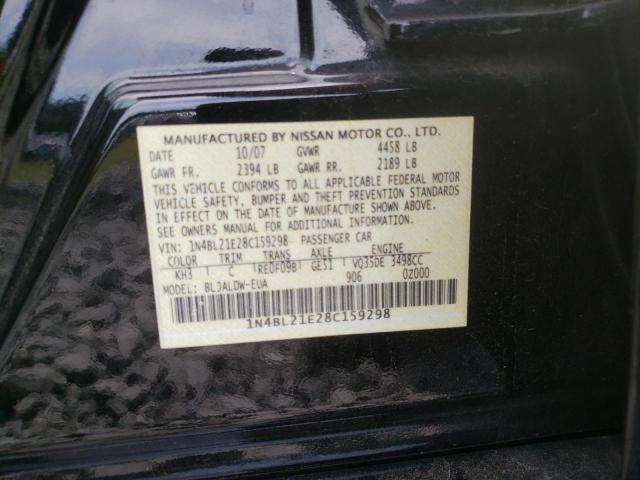 Photo 10 from auction – 2008 NISSAN ALTIMA 3.5 with VIN 1N4BL21E28C159298
