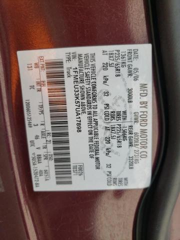Photo 10 from auction – 2007 FORD EXPLORER S with VIN 1FMEU33K57UA17898