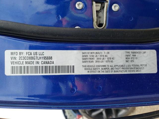 Photo 10 from auction – 2020 DODGE CHARGER SX with VIN 2C3CDXBG7LH195698