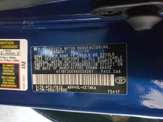 Photo 10 from auction – 2010 TOYOTA CAMRY BASE with VIN 4T1BF3EK9AU559281