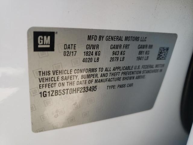Photo 10 from auction – 2017 CHEVROLET MALIBU LS with VIN 1G1ZB5ST0HF233495