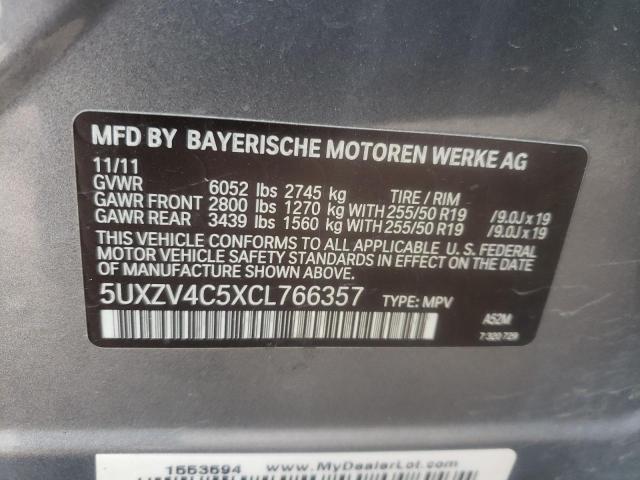 Photo 10 from auction – 2012 BMW X5 XDRIVE3 with VIN 5UXZV4C5XCL766357
