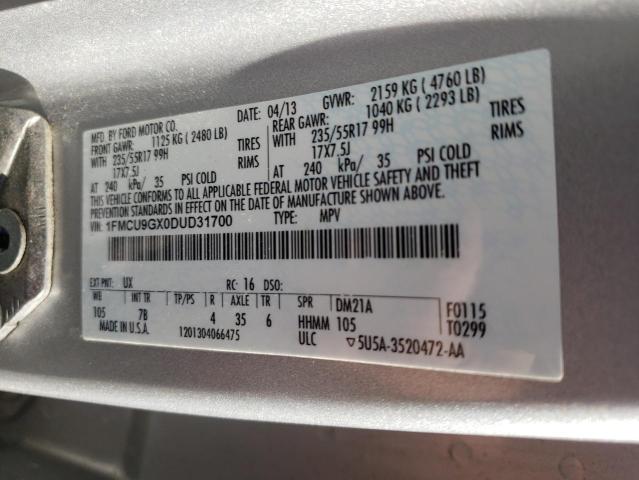 Photo 10 from auction – 2013 FORD ESCAPE SE with VIN 1FMCU9GX0DUD31700