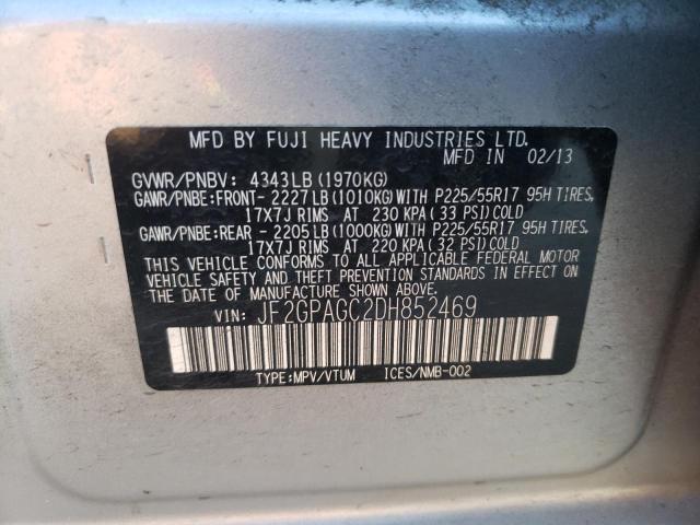 Photo 10 from auction – 2013 SUBARU XV CROSSTR with VIN JF2GPAGC2DH852469