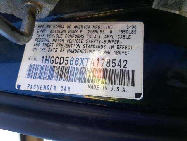 Photo 10 from auction – 1996 HONDA ACCORD EX with VIN 1HGCD566XTA178542