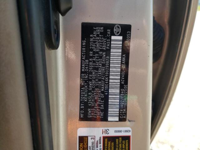 Photo 10 from auction – 2009 TOYOTA CAMRY BASE with VIN 4T1BE46K19U299879