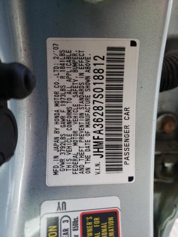 Photo 10 from auction – 2007 HONDA CIVIC HYBR with VIN JHMFA36287S018812