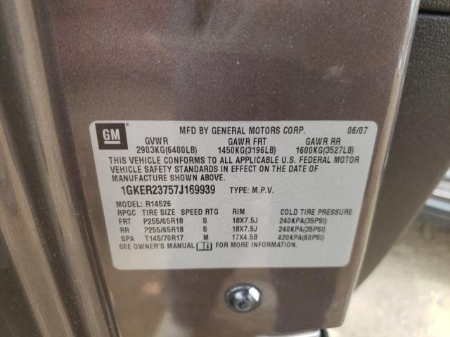 Photo 10 from auction – 2007 GMC ACADIA SLT with VIN 1GKER23757J169939