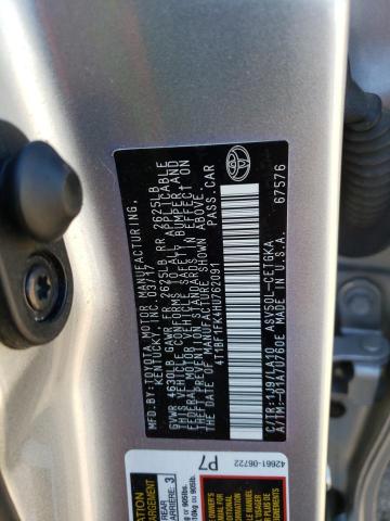 Photo 10 from auction – 2017 TOYOTA CAMRY LE with VIN 4T1BF1FK4HU762091