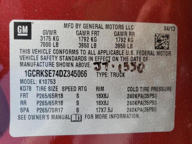 Photo 10 from auction – 2013 CHEVROLET SILVERADO with VIN 1GCRKSE74DZ345066