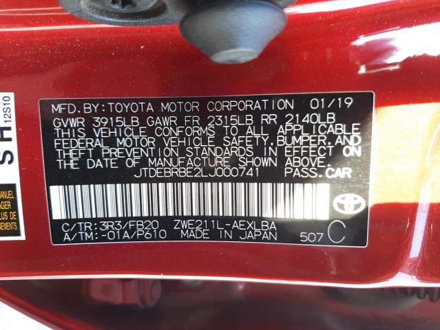 Photo 10 from auction – 2020 TOYOTA COROLLA LE with VIN JTDEBRBE2LJ000741