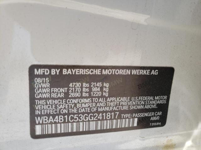 Photo 10 from auction – 2016 BMW 435 I GRAN with VIN WBA4B1C53GG241817