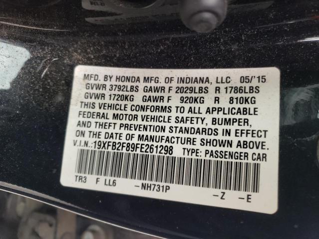 Photo 10 from auction – 2015 HONDA CIVIC EX with VIN 19XFB2F89FE261298