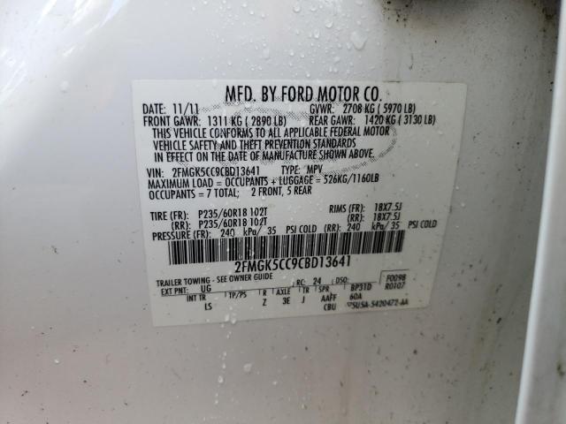 Photo 10 from auction – 2012 FORD FLEX SEL with VIN 2FMGK5CC9CBD13641