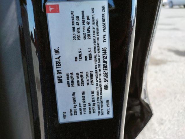 Photo 10 from auction – 2018 TESLA MODEL 3 with VIN 5YJ3E1EB2JF127446