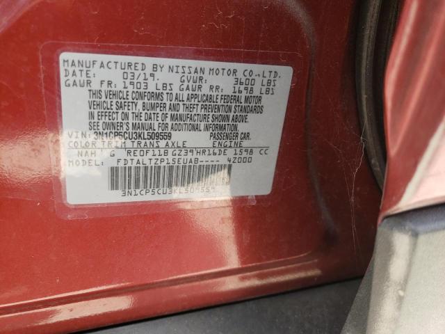 Photo 10 from auction – 2019 NISSAN KICKS S with VIN 3N1CP5CU3KL509559