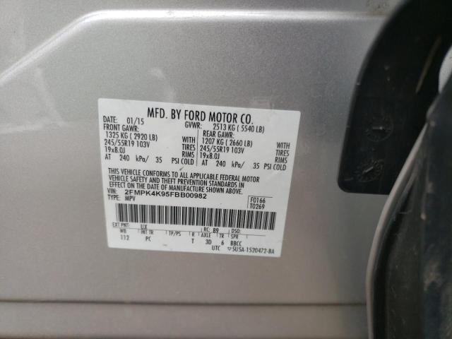 Photo 10 from auction – 2015 FORD EDGE TITAN with VIN 2FMPK4K95FBB00982