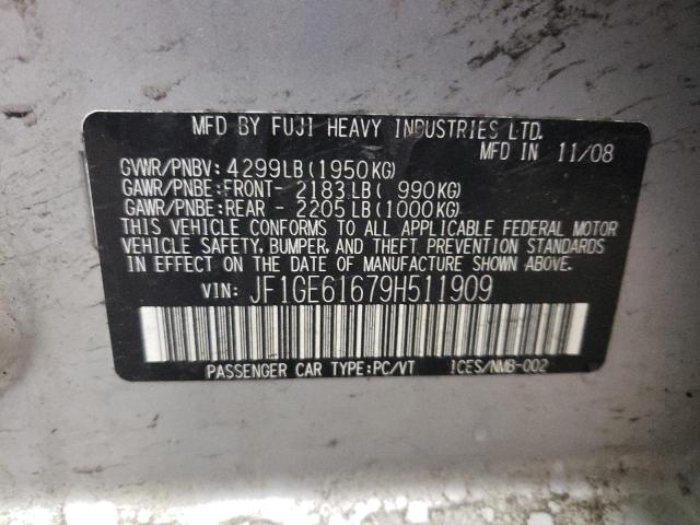 Photo 10 from auction – 2009 SUBARU IMPREZA 2. with VIN JF1GE61679H511909