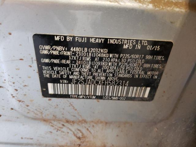 Photo 10 from auction – 2015 SUBARU FORESTER 2 with VIN JF2SJADCXFH582314
