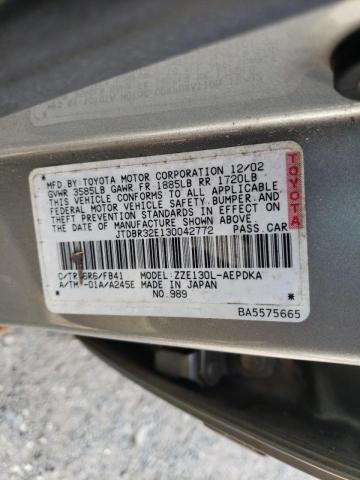 Foto 10 de la subasta – 2003 TOYOTA COROLLA CE con VIN JTDBR32E130042772
