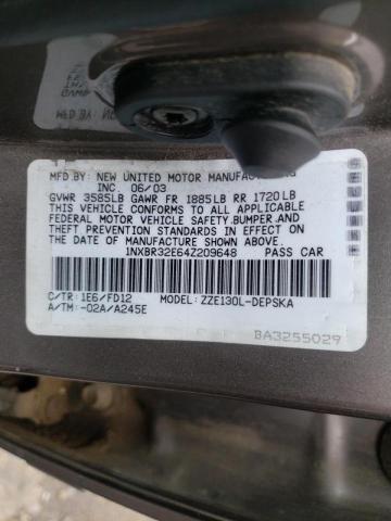 Photo 10 from auction – 2004 TOYOTA COROLLA CE with VIN 1NXBR32E64Z209648
